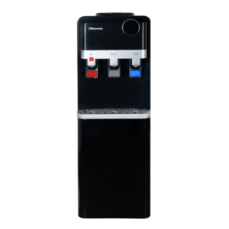 H96WDTB3S2 – Water Dispenser- Top Loading, Water Fast Flow, 3 Taps for Hot Cold and Normal Temperature, 3.3 Liters Large Cold Water Tank, Child Safety Lock, for Home, Office, Pantry, Black