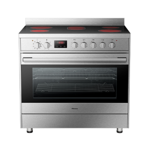 HFEC90545X - 90 Cm Electric Cooker with Glass Ceramic Top,5 Zones, Mechanical Knobs,Digital Timer,Electric Grill,Convection Fan, Precisely Controlled Temperature