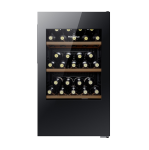 RW122N4ASU Single Zone Wine Cooler with 34 Bottles Capacity,Wooden Shelves and Electronic Temperature Control,Reversible Door Option